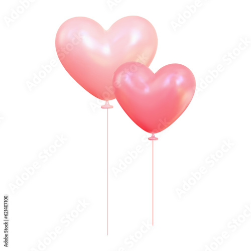 Vector glossy tridimensional heart balloon background.