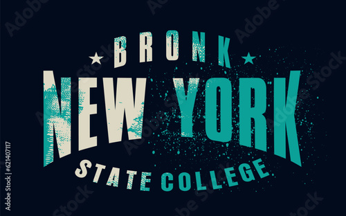 vintage college varsity brooklyn new york slogan grunge, Vintage new york typography slogan print, new york slogan print with grunge effect for graphic tee t shirt
