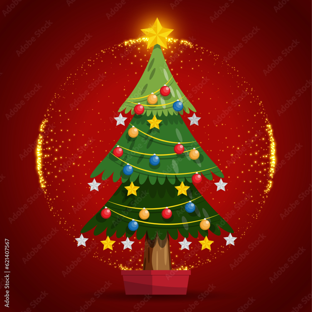 Vector realistic christmas tree background
