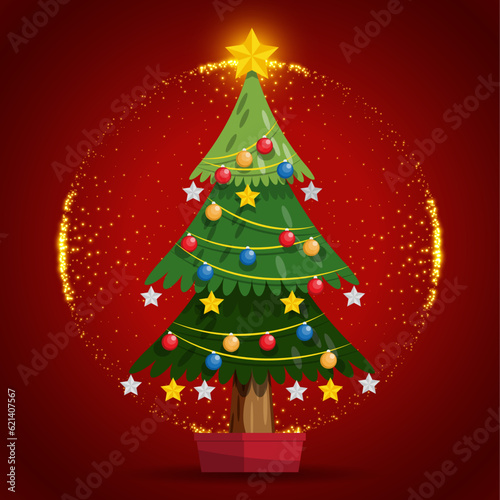 Vector realistic christmas tree background