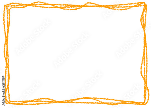 クレヨン素材　手描きのラフなフレーム