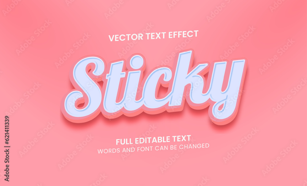 Sticky 3d colorful Editable text effect