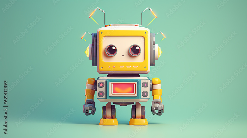 Harmonious and Positive AI Robot: A Minimalist 3D Illustration Harmonious and Positive AI Robot: A Minimalist 3D Illustration