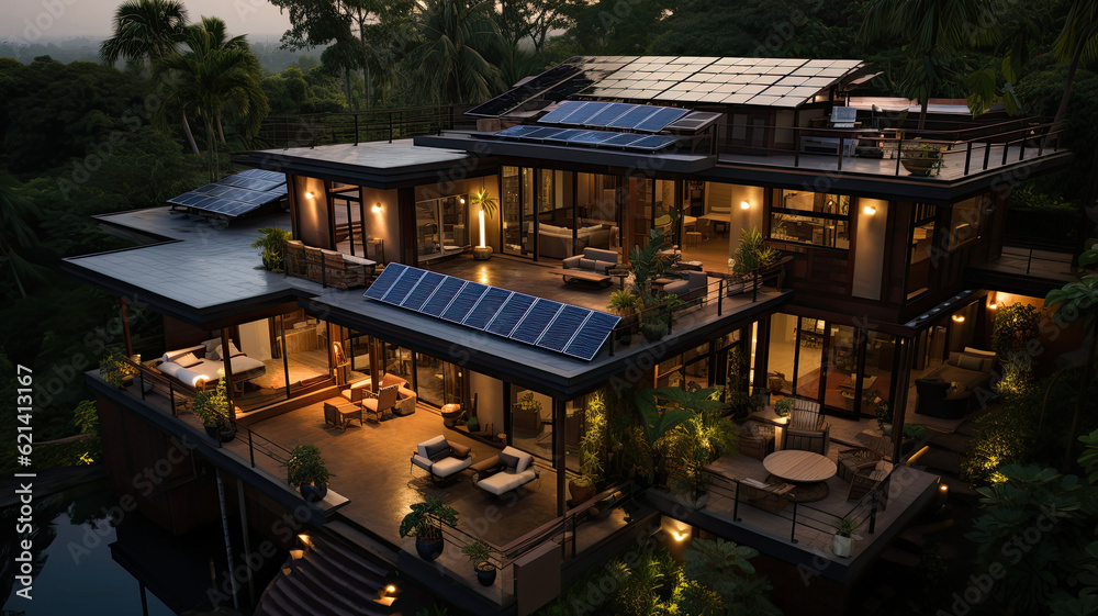 Solar Rooftop House,ai generator Solar Rooftop House,ai generator