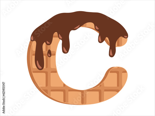 Alphabet Letter C with Donut Illustration