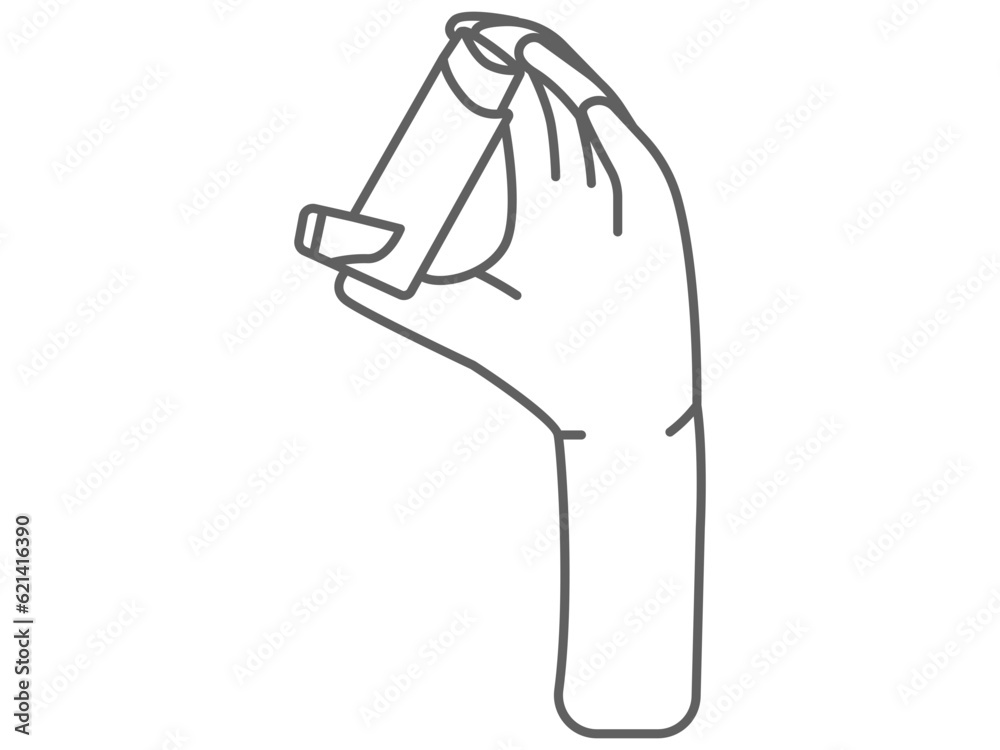 icon symbol for asthma, hand holding inhaler symbol icon symbol for asthma, hand holding inhaler symbol