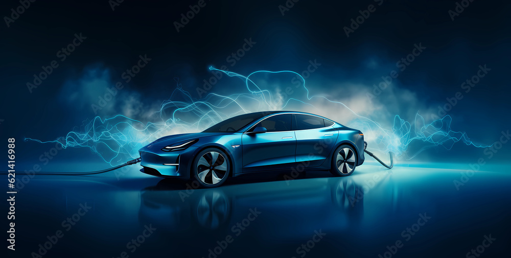Electric car background.