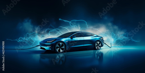Electric car background. © Worldillustrator