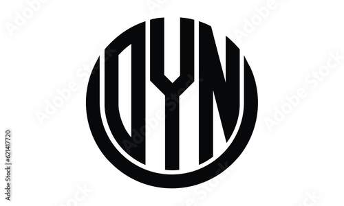 ORN shield in circle logo design vector template. lettermrk, wordmark, monogram symbol on white background.	