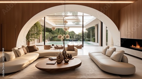 Modern villa that seamlessly blends Italian architectural elements with contemporary design, incorporating features such as arched windows, terracotta accents, and a sleek minimalist aesthetic © Damian Sobczyk