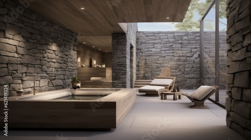 Spa retreat within the villa, complete with a sauna, steam room, massage rooms, and a relaxation lounge. © Damian Sobczyk