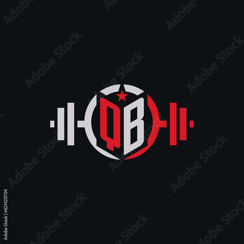 Initial QB dumbbell logo design for fitness center with creative modern style