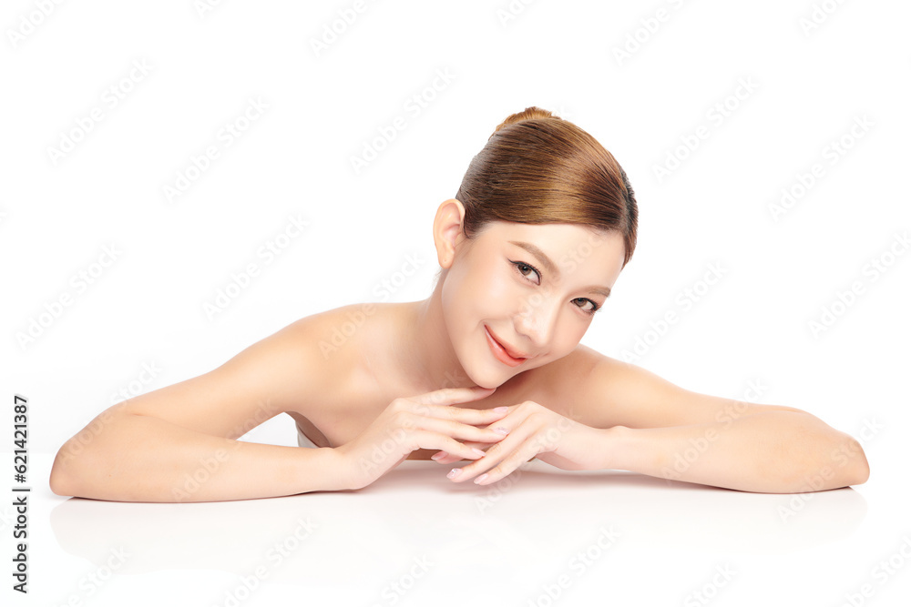 Beautiful young asian woman with clean fresh skin on white background, Face care, Facial treatment, Cosmetology, beauty and spa, Asian women portrait. Beautiful young asian woman with clean fresh skin on white background, Face care, Facial treatment, Cosmetology, beauty and spa, Asian women portrait.