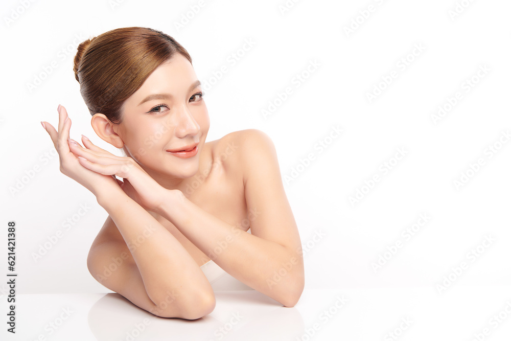 Beautiful young asian woman with clean fresh skin on white background, Face care, Facial treatment, Cosmetology, beauty and spa, Asian women portrait. Beautiful young asian woman with clean fresh skin on white background, Face care, Facial treatment, Cosmetology, beauty and spa, Asian women portrait.