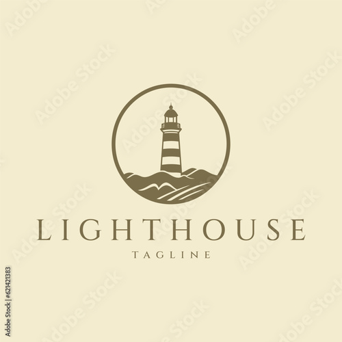 Lighthouse logo design vector illustration