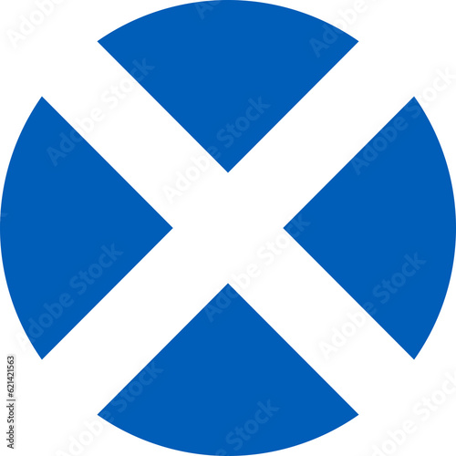 scotland flag icon flat design in circle shape