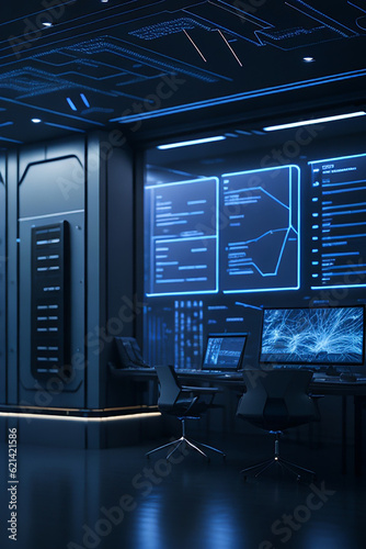 Information technology company, computer office, 4k resolution