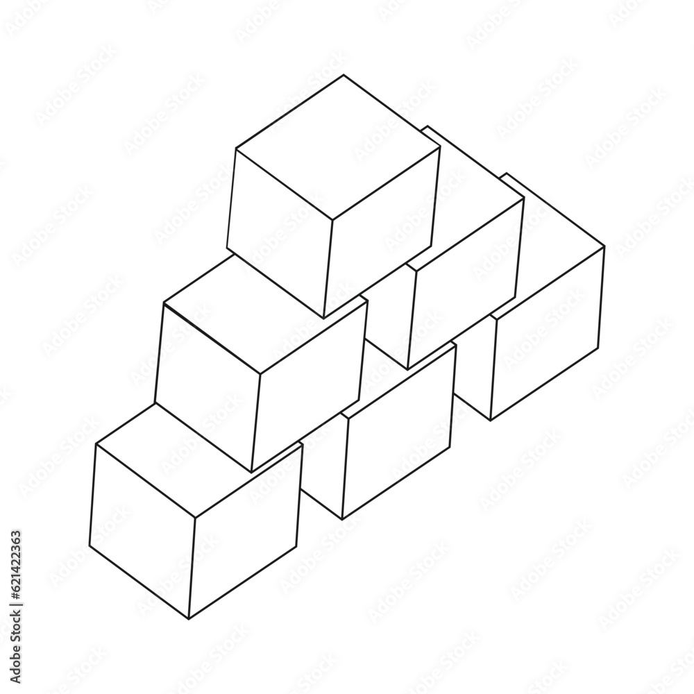 stacked blocks box icon vector stacked blocks box icon vector