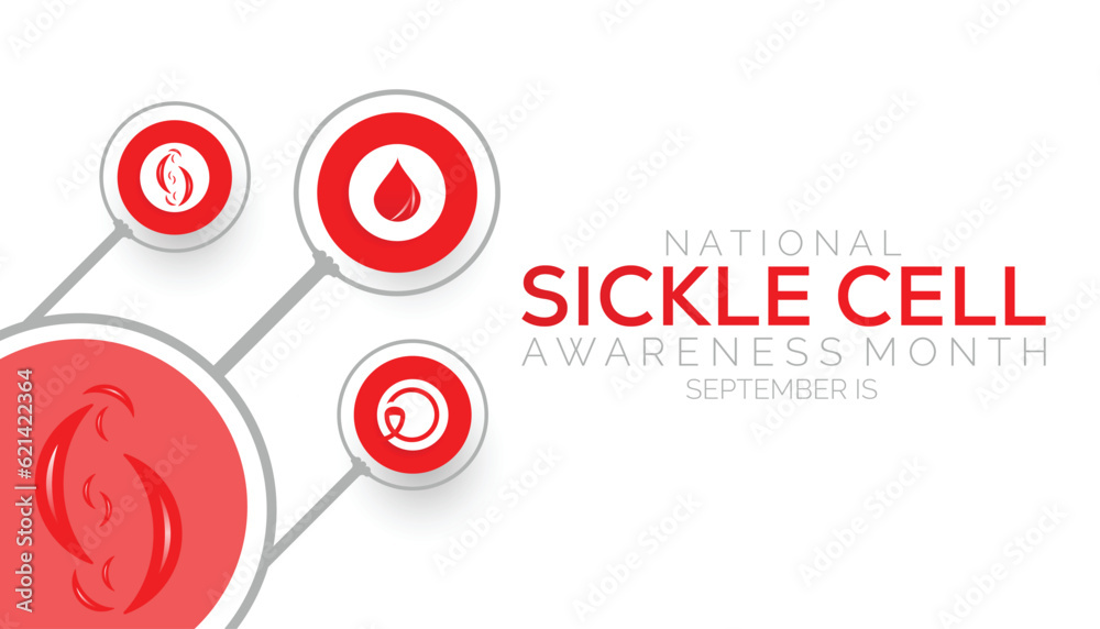 Vector illustration on the theme of Sickle Cell disease awareness month. observed each year on september.banner design template Vector illustration background design. Vector illustration on the theme of Sickle Cell disease awareness month. observed each year on september.banner design template Vector illustration background design.