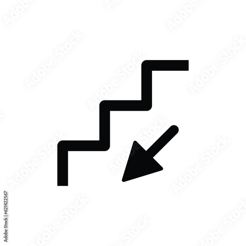 Going downstairs sign vector icon