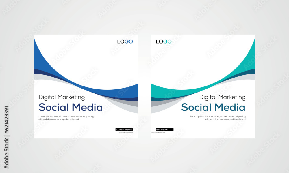 digital business marketing banner for social media post vector, post template social media banner