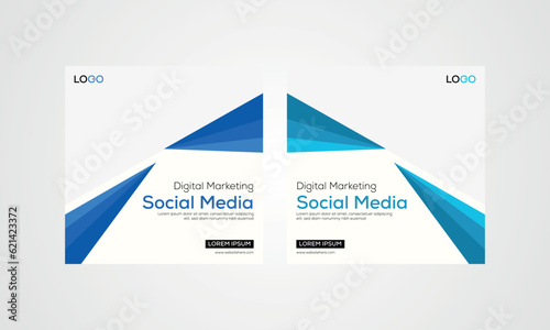 abstract digital marketing social media banner, social media post banner template