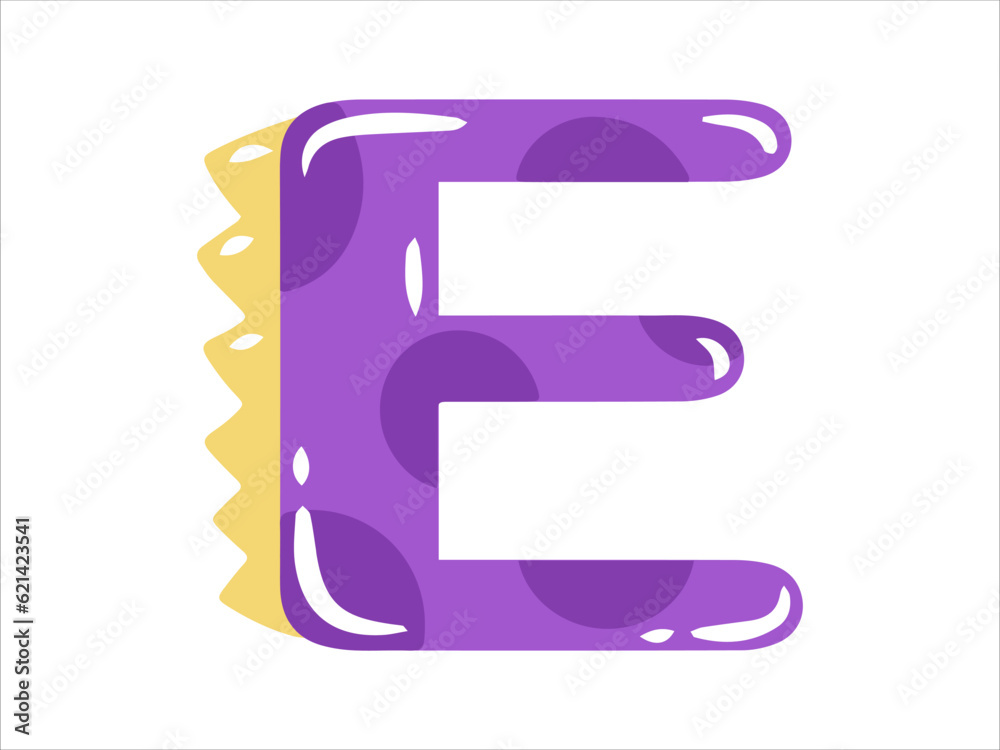 Dinosaur Alphabet Letter E Illustration Stock Vector | Adobe Stock
