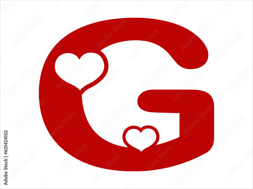 Heart Alphabet Letter G Illustration