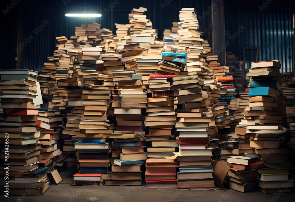Piles of textbooks waiting to be explored Piles of textbooks waiting to be explored