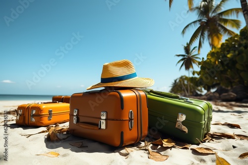 luggage at the beach, gener...