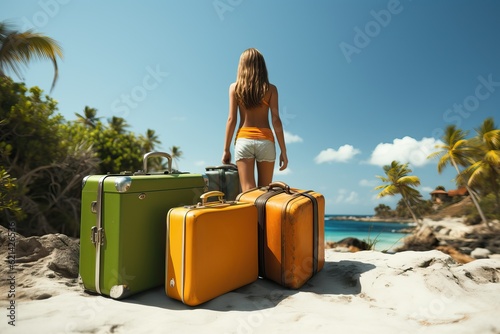 luggage at the beach, gener...