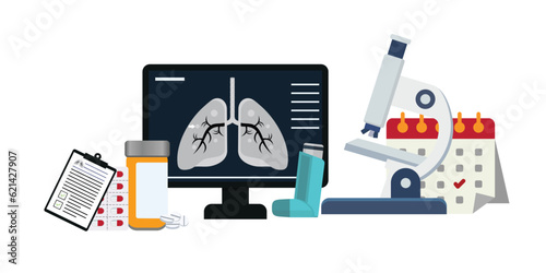 Respiratory system disease. Breathing problems. Airway disease. vector