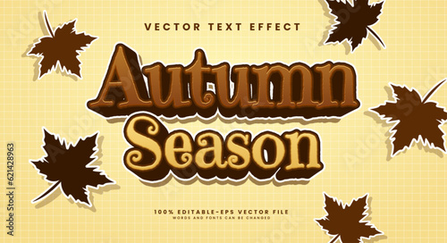 Autumn season editable vector text effect, for the fall theme.