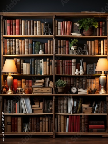 Modern night bookshelf book desktop close - up pictures  high - definition pictures  minimalist