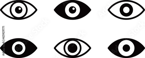 眼球のシンプルアイコンセット