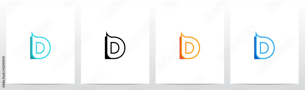 Peeled Sheet Letter Logo Design D Peeled Sheet Letter Logo Design D