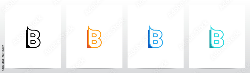  Peeled Sheet Letter Logo Design B