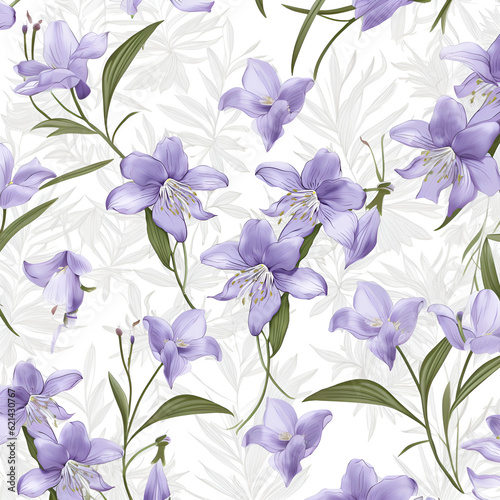 pattern with flowers,purple,garden,leaf,AI generated