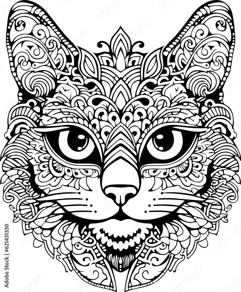 Cat Mandala SVG, cat silhouette svg, cat svg, cat face svg, cat mom svg ...