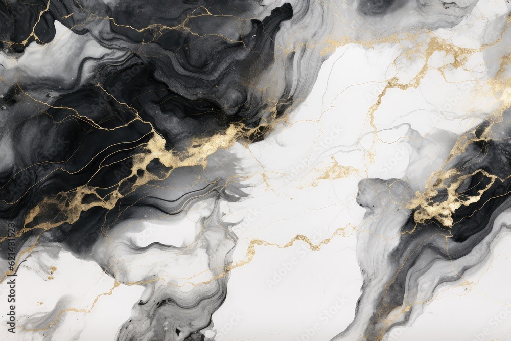 Black gold white marble texture background