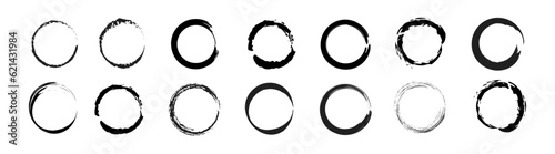 Black simple round brush circle vector 