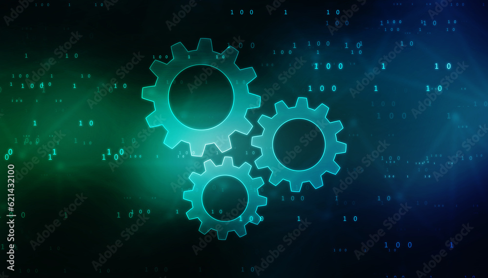 Process management, optimization operation, fix strategy industry, transmission gears wheel, software update status, Cog Gear Wheel on the technology abstract background