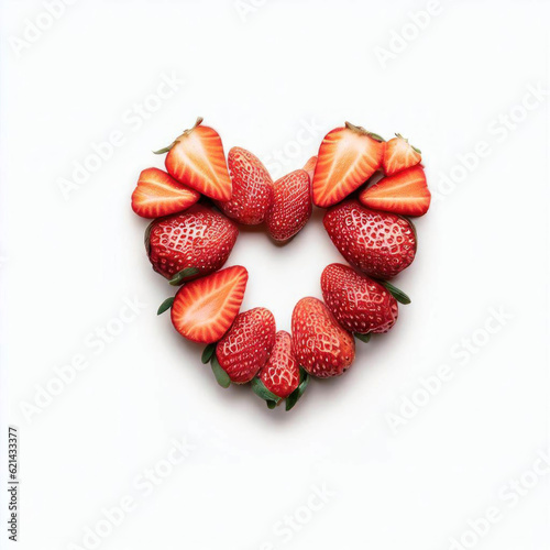 Berry Sweet Love: Heart-Shaped Strawberries, Generative AI
