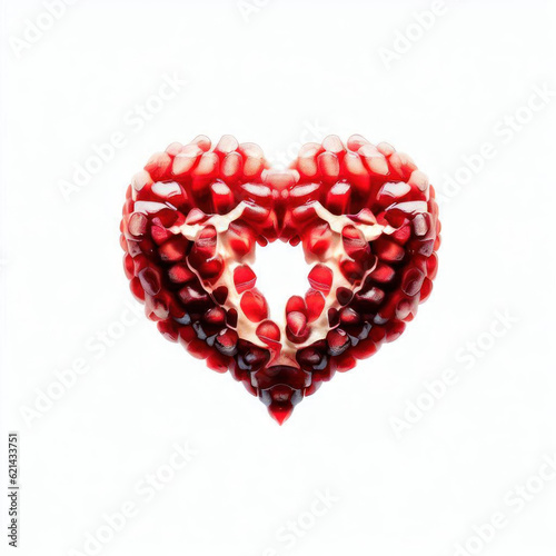 Pomegranate Passion: Heart-Shaped Seeds, Generative AI