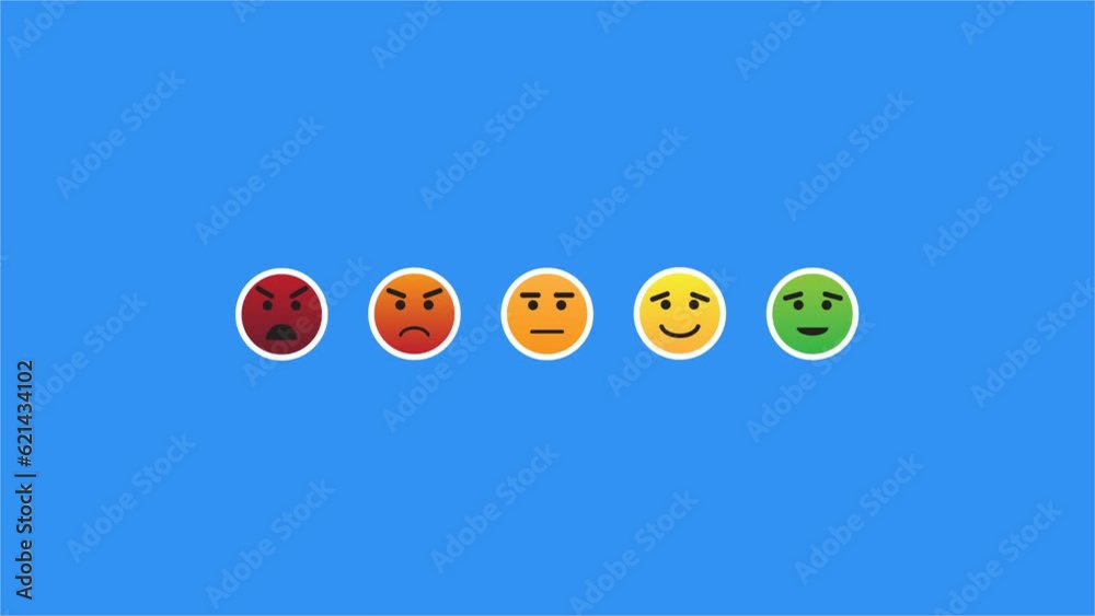 Animated Facial Expressions in the form of emoticons, suitable for video and business content needs. 