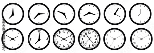 Clock icon set. Time clock icons collection
