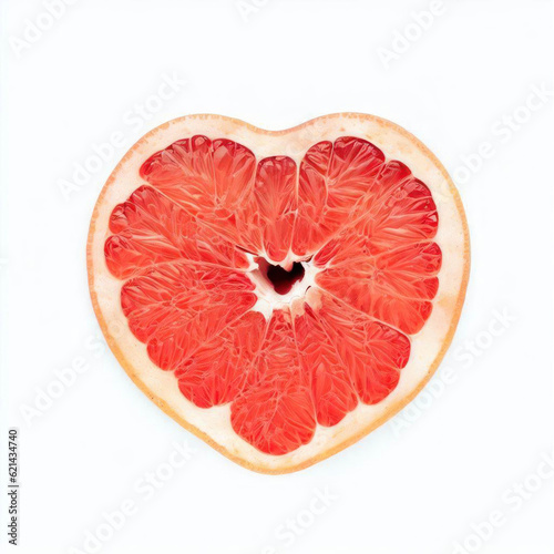 "Love's Artisan: Grapefruit's Heart-shaped Masterpiece by Generative AI"