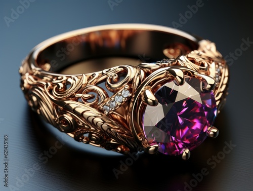 A fancy ring with a ruby encrusted on it. the loop of the ring is made by a metal dragon coiling on it, and breathing fire around the ruby. Cinematic lighting.