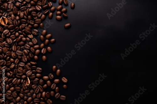 coffee beans on black background, can be used as a background