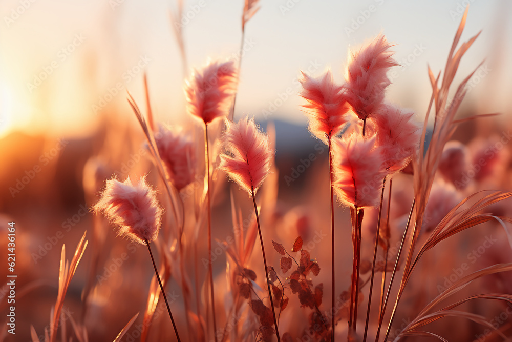 Minimalist landscape photography, meadow, sunrise. AI generative Minimalist landscape photography, meadow, sunrise. AI generative
